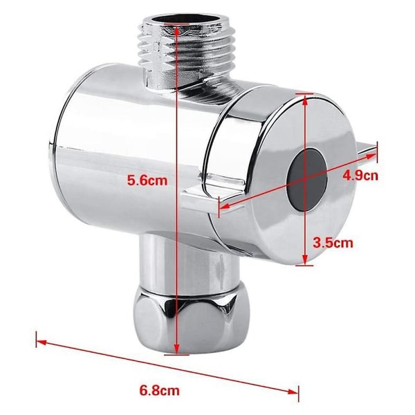 Abs Krom 3-vägs Diverter Slangkoppling T-formad Adapterkontakt För Vinkelventil Slang Bad Dusch A