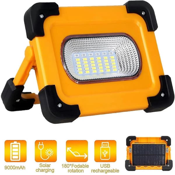 Oppladbar LED Flomlys 60W 3000 Lumen Byggeplassarbeidslys
