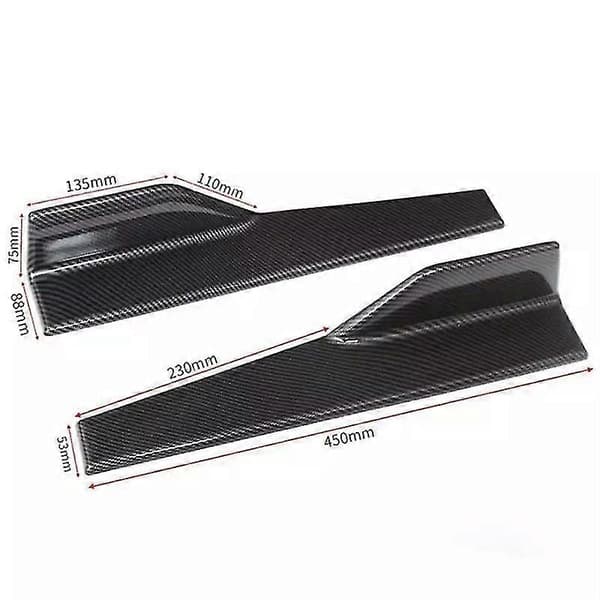 Yaju Biltillbehör för modifiering, Kolfiber Sidokjol Spoiler, Rocker Arm Separator (1 set, Svart)