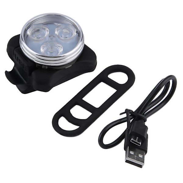 Sykkel 3 LED 4 Moduser Hodelykt Front Baklykt USB Oppladbar