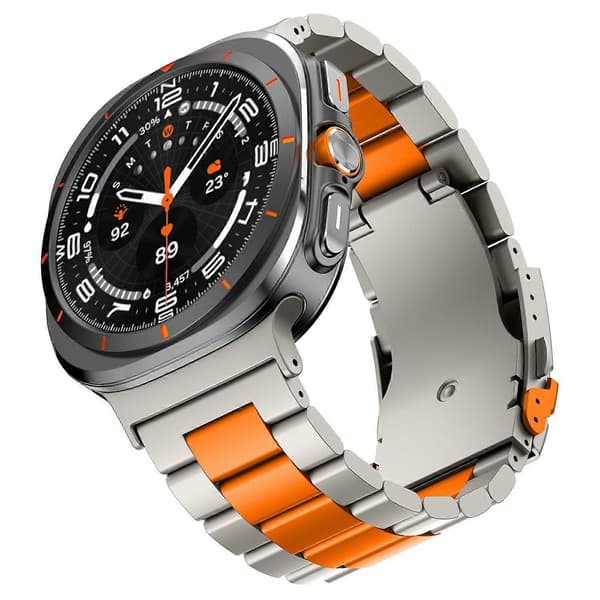 Til Samsung Galaxy Watch Ultra 47mm Urrem Titanium Legering Tre-Perle Håndledsrem