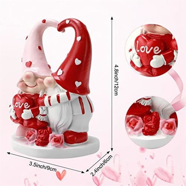 Valentinsdagstomtar Dekoration - Valentinstomtefigurer Dekoration För Hembord Ornament Söt V