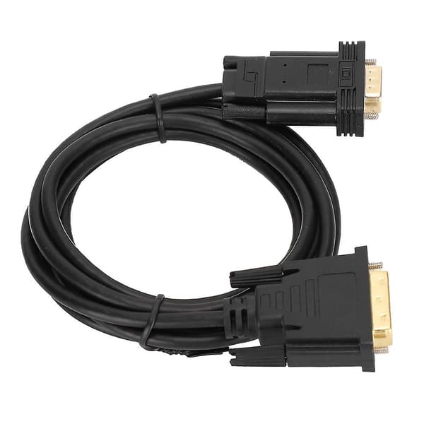 2-meter DVI til VGA Adapterkabel - High Definition Video, Windows 95 Kompatibel