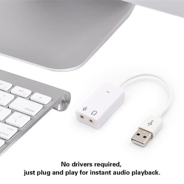 Externt USB-ljudkort 7.1 Adapter USB till 3D Virtuellt Ljud Audio Headset Mikrofon 3.5mm Jack för Laptop PC Notebook