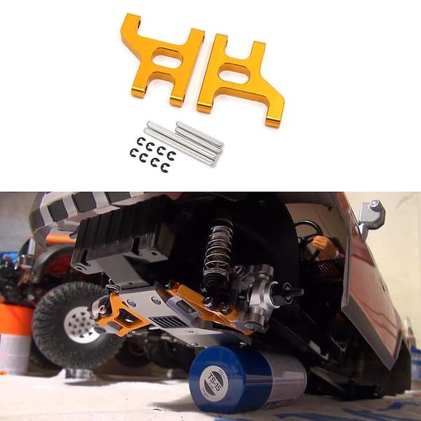 2 stk. Metal Foraksel Svingarme til RC Crawler Bil, sort