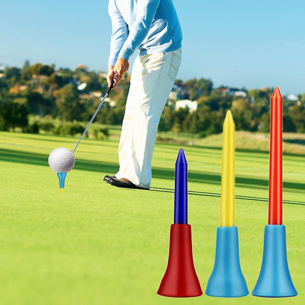 Golf Tees Multi Color Slitstark gummikudde Top Golf Tees Set Outdoor Tools (20st-56mm-slumpmässig färg)