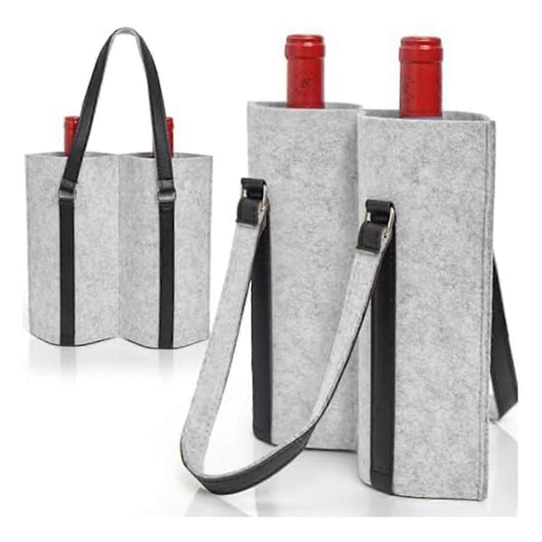2-pack (4 flaskor) Vinkasseväskor, vadderad vinkasse för 4 flaskor, bärbar läckagesäker vinkasse