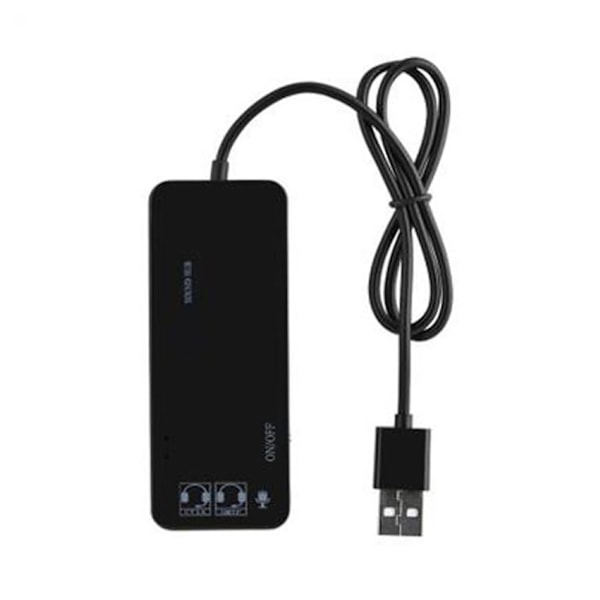 7.1 Kanals 3 USB-porter Ekstern Lydkort Hub Audio Mic Adapter for PC Bærbar PC