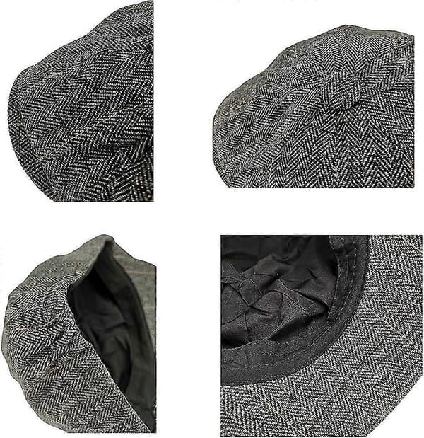 Newsboy Cap Baker Boy Hatt Flat Caps Tweed Justerbar Peaky Herringbone Stoffhatt