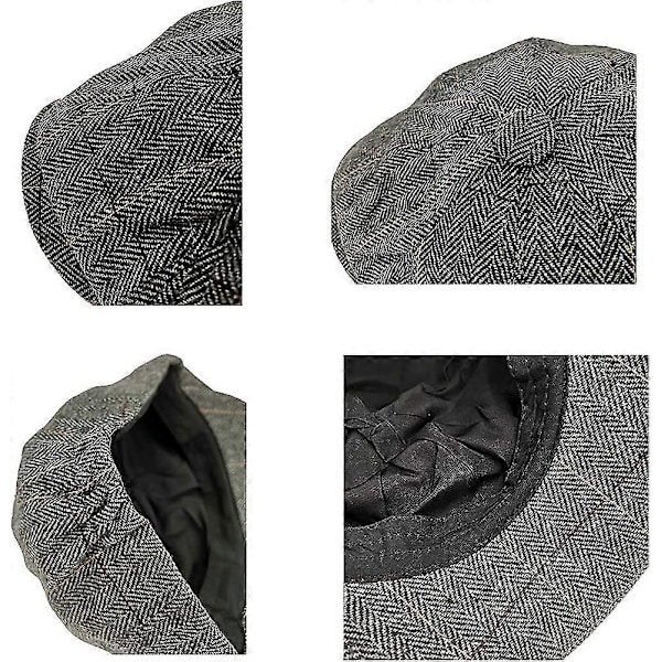 Newsboy Keps Baker Boy Hatt Platt Keps Tweed Justerbar Peaky Herringbone Tygkeps