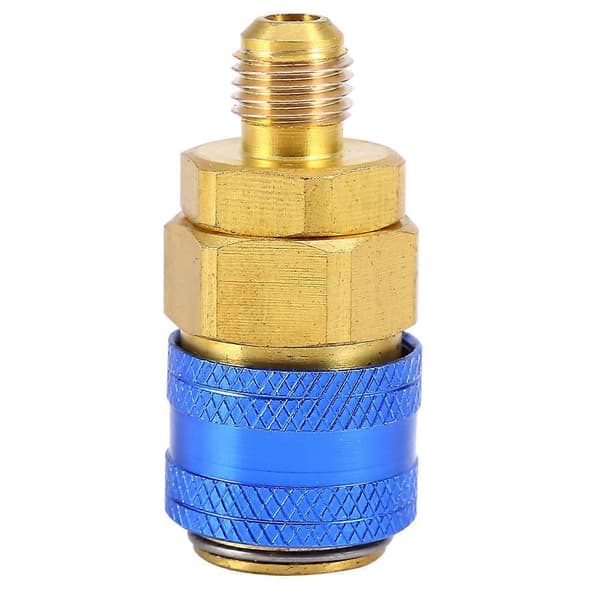 R134a Auto Bil Hurtigkobling Messingadaptere Lav & Høj Side AC Manifold