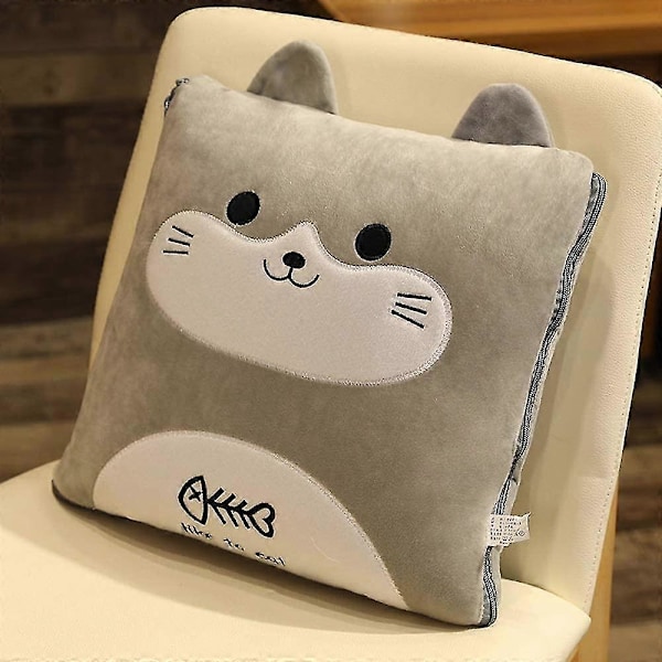 Teppe og puter 2 i 1 vaskbart sofateppe pledd quilt boutis for sofa/skrivebord/stol katt