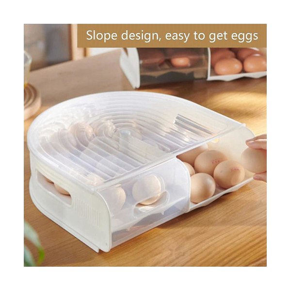 Eggholder for kjøleskap, U-formet eggskuff kjøleskap, stablebar eggoppbevaringsbeholder for