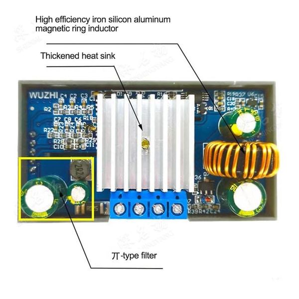 DC-DC Buck Boost -muunnin CC CV 0,5-30V 4A 5V 6V 12V 24V Tehomoduuli Säädettävä Säädetty Laborat