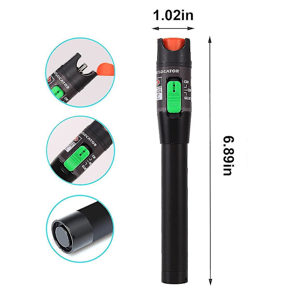 Fiber Visuell Fel Locator 30mw 30km,vfl Fiberoptisk Kabel Tester Mätare,röd Ljus Penna Tester Adapt