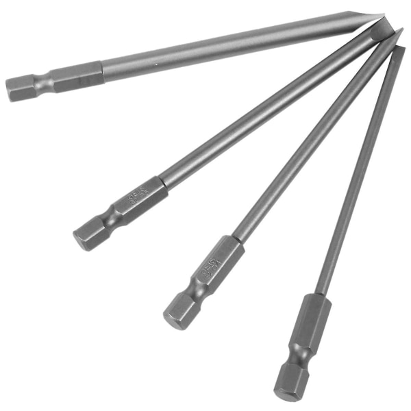 16 stk Lange Magnetiske Skrutrekkerbitssett Sporet+Kryss+Hex+Torx Borsett 1/4 Tomme Hex Skaft 100mm Lengde