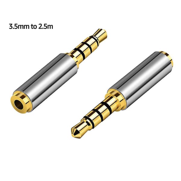 3,5 mm han til 2,5 mm hun/2,5 mm han til 3,5 mm hun stereo lydadapter