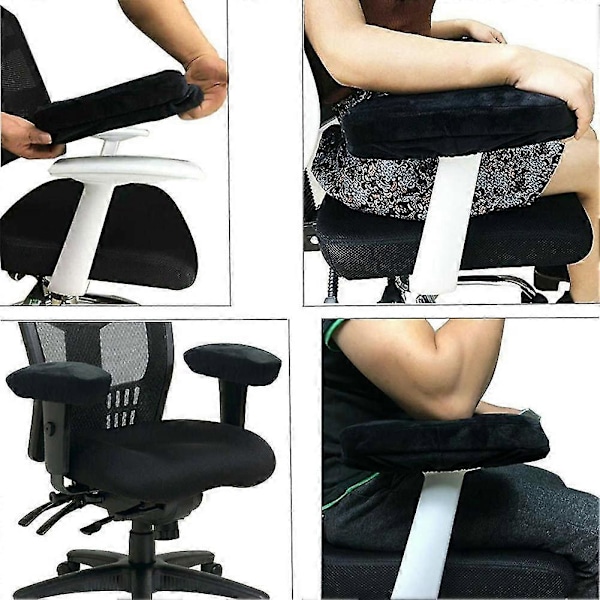 2-delat Set Ergonomisk Armstödsdyna i Memory Foam, Bekvämt Stolsstöd för Armbågar och Underarmar Tryckavlastning -Z