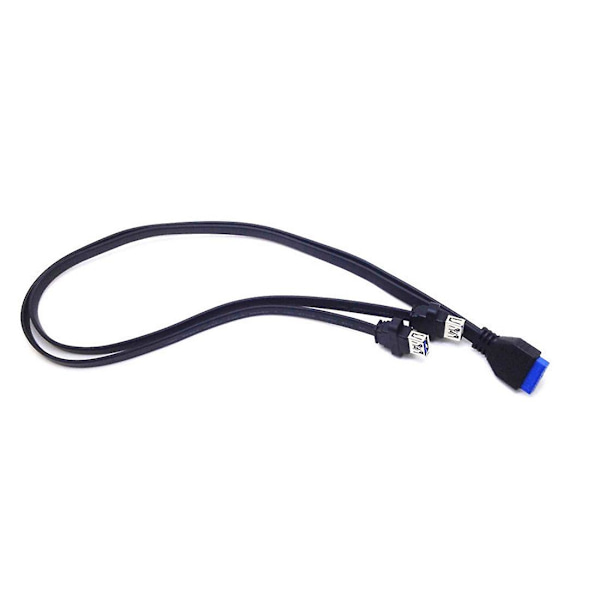 0,5M Dubbel 2-ports USB 3.0 Frontpanel-förlängningskabel Typ A Hona till 20-stifts Box Header Hona