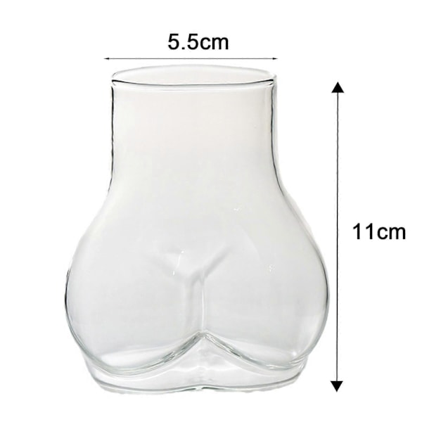 Vinglas i Form av Bakdel 450ml Glaskopp Transparent Nyhet Rolig Bakdelsglas Kreativ Kroppsform Cocktailglaskopp för Barfest Mångsidig Hem