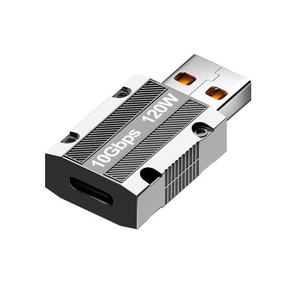 120W sinkkiseos Type-C - USB Otg -sovitin 10 Gbps USB-uros - USB-C -naarasliitin puhelimen sovittimeen
