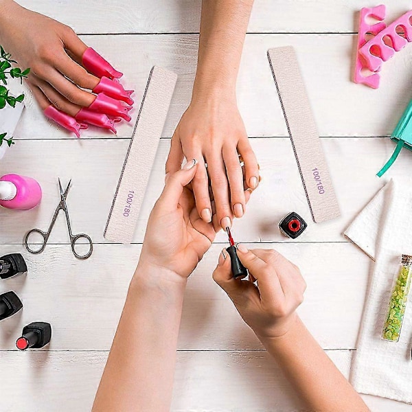 25-delars 100/180 Grit Nagelfil och Buffer Professionell Dubbelsidig Smärgelplatta Akryl Nagelpoleringsverktyg-Set3