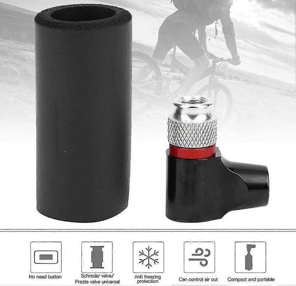 Universal Bärbar Cykel Co2 Däckpump Schrader/presta Ventil Aluminiumlegering Cykelpump Svart