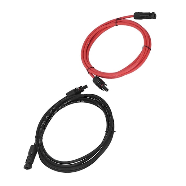2 kpl aurinkosähkökaapelia, 10AWG, aurinkokaapeli naaras- ja urosliittimellä ulkokäyttöön, punainen ja musta, 6 m