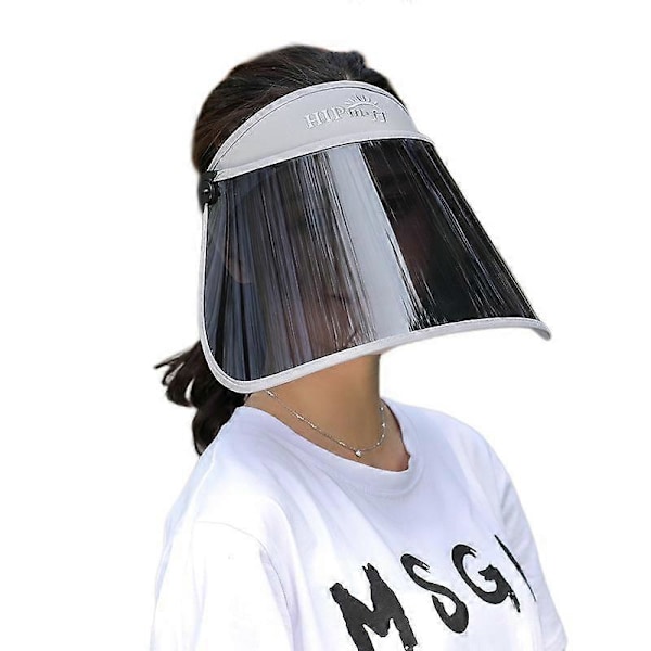 Visor Hat med HD Polariserende Linser, Beskyttende UV-Beskyttelse Visor, Justerbar Svedbånd, Udendørs, Golf, Strand (grå)