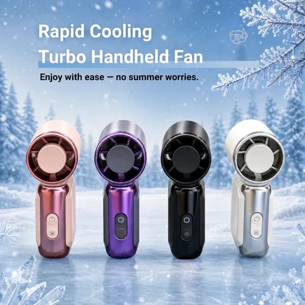Mini Håndholdt Ventilator med LED Display 199 Hastighed Turbo Lommeventilator til Kvinder USB Genopladelig A7