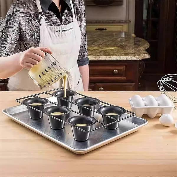 6 Kopps Ickefast Popoverform Muffin Cupcake Bakform Puddingform för Ugnsbakning Frittatas Muffins Quiches Puddingkakor