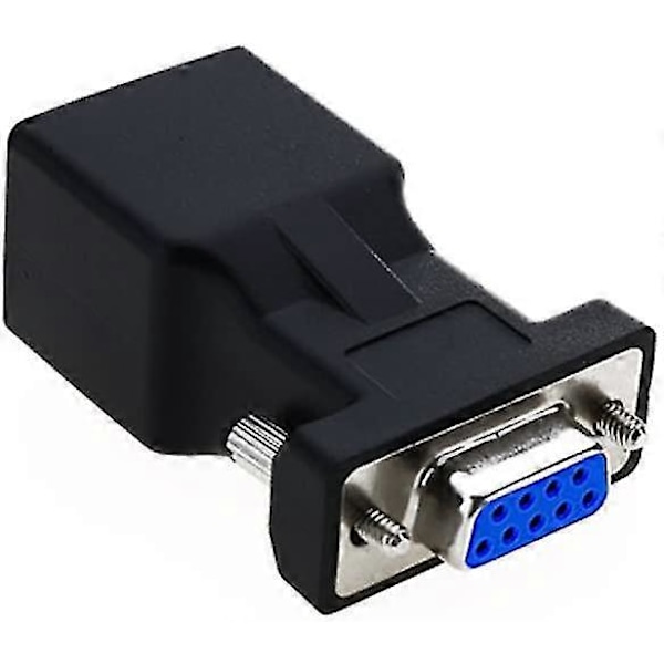 Rj45 Til Rs232, Seriell Port Db9 9 Pin Hann Til Hunn Rj45 Cat5e/6 Ethernet/lan Forlengelsesadapter hunn-hode