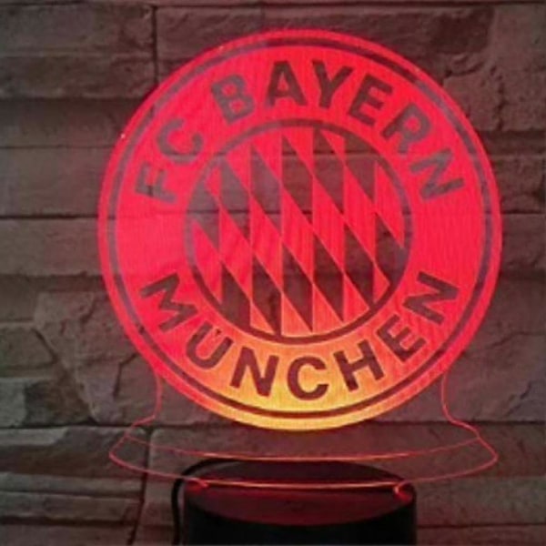 FC Bayern München USB 3D Anime Nattlys Atmosfære LED Skrivebordslampe