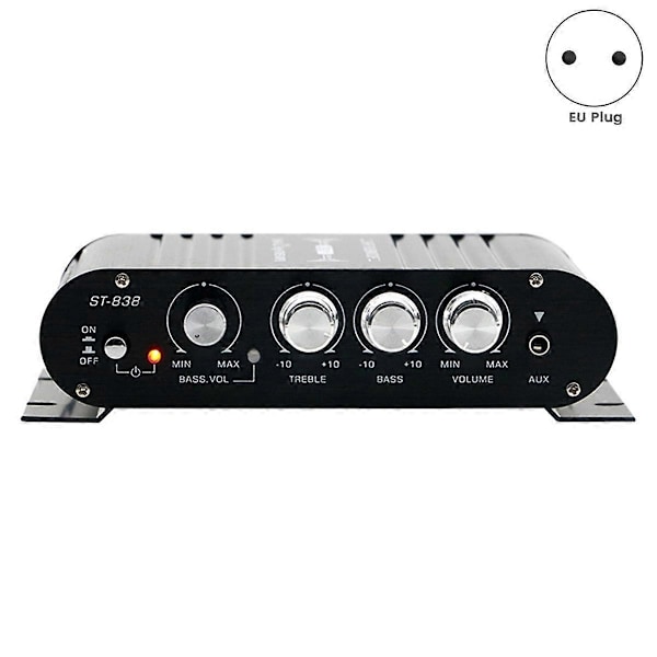 Musta auton Bluetooth-vahvistin HiFi-kotiaudio Monitoimikaiutin Ammattimainen Fever autoon (sovitin mukana) EU-PISTOKE