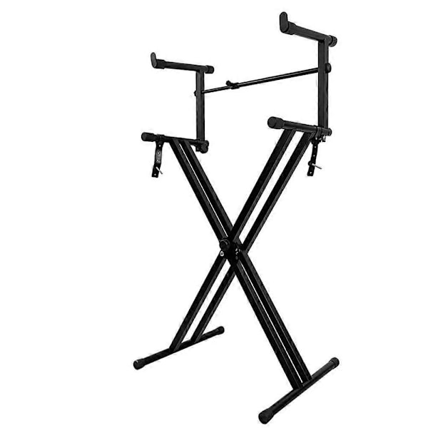 Justerbart Elektronisk Piano Stativ, Dobbeltlags Stativ for Keyboard, Elektrisk Piano Holder, Justerbar