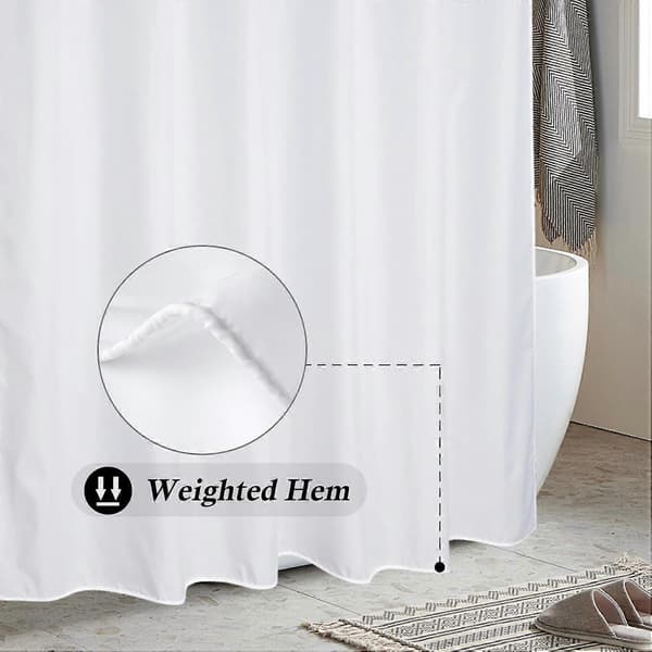 Extra Breda Duschdraperier 240 x 180cm fall/95\"x 72\", Mögelresistent Duschdraperifoder Vattenavvisande, Vit