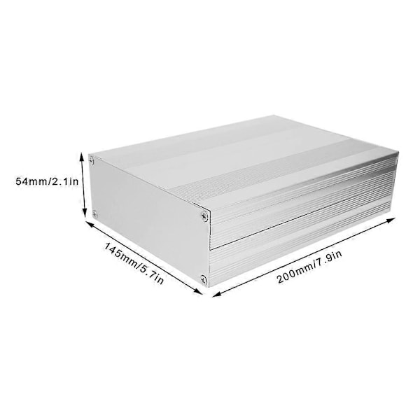 Aluminium Projektboks Split Type Mat Sølv Kabinet DIY PCB Samledåse 54x145x200mm YEMAA
