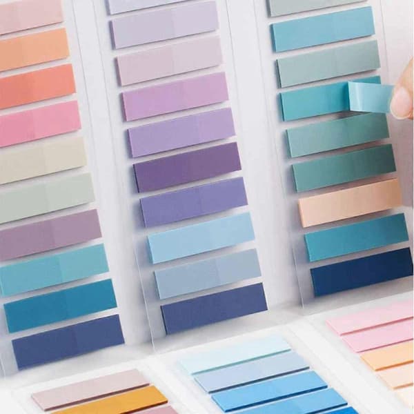 2400 st Sidmarkörer, Morandi Sticky Note Tabs Färgade Skrivbara och Flyttbara Bokflikar S