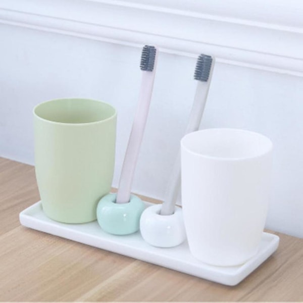 Rektangulær keramisk bakkeplade hvidt porcelæn rektangulær plade mundskyl kop bakke badeværelse stue