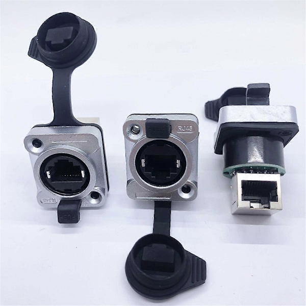 10 stk. Ethernet Rj45 Chassis Socket NE8FDP Ethernet Gjennomgangskontakt IP65 Vanntett D