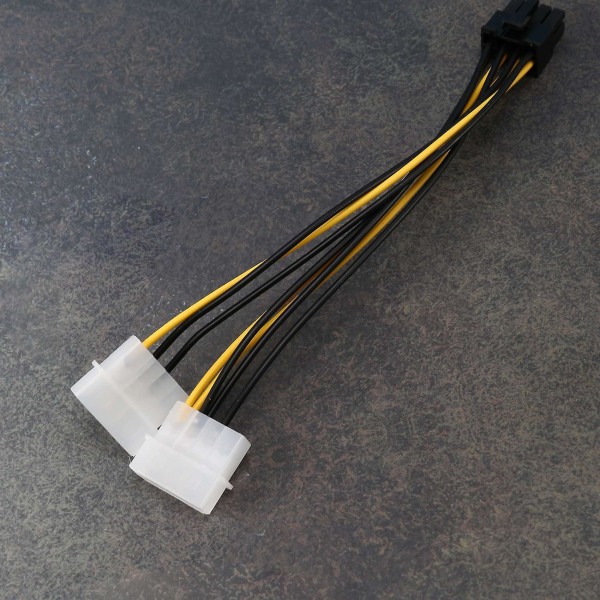 20 stk 2 Molex 4-pins til 8-pins PCI Express Videokort PCI-e ATX PSU Strømkonverteringskabel - Molex til PC