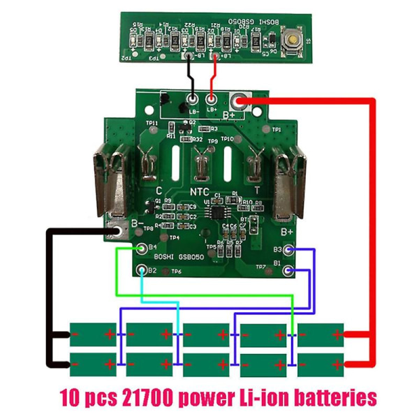 Til 18v Bat610 Bat609 Bat618 Lithium Ion batteriboks Opladningsbeskyttelse Circuit Board PCb