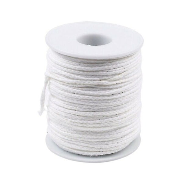 Candle Waxed Thread 61 Meters Candle Wick Roll Cotton Thread Diy Handmade Flat Wax Line Wax Wire (2pcswhite