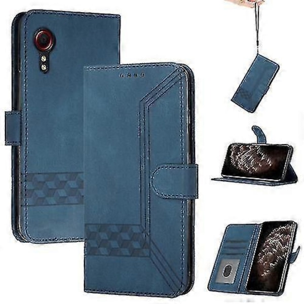 Til Samsung Galaxy Xcover 5 Kubisk Hudfornemmelse Flip Læder Telefon Cover