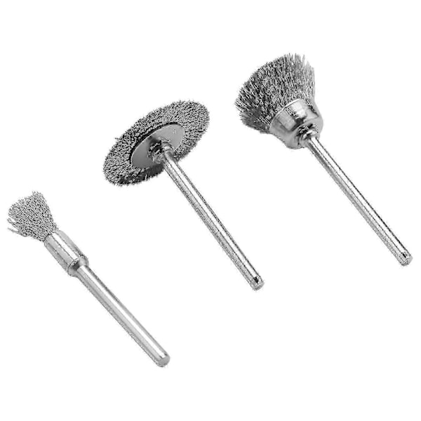 Stålbørste til 60 stk. 3 mm trådbørste Mini boreværktøj til metalrustpolering