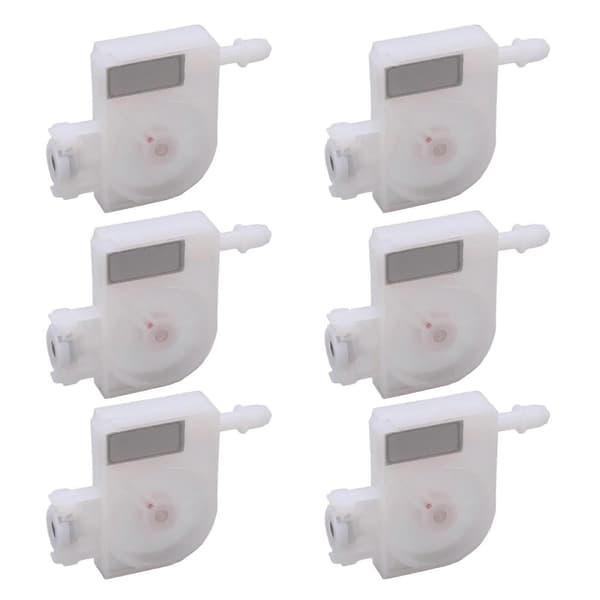 6 stk. Blækdamper Udskiftning med Mesh Filter PP Plast Printer Damper til DX5 DX6 DX7 Hvid Tråd