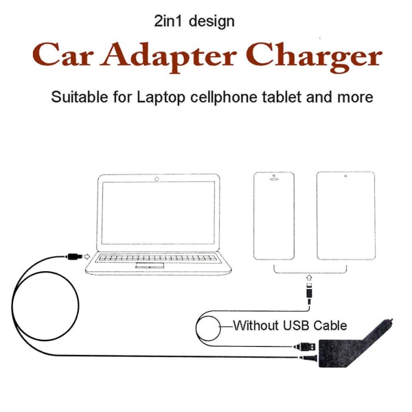 Auto Strømkabellader Billader Usb 4.9 A 18.5v 4.8x1.7mm For Bærbar Datamaskin Telefon