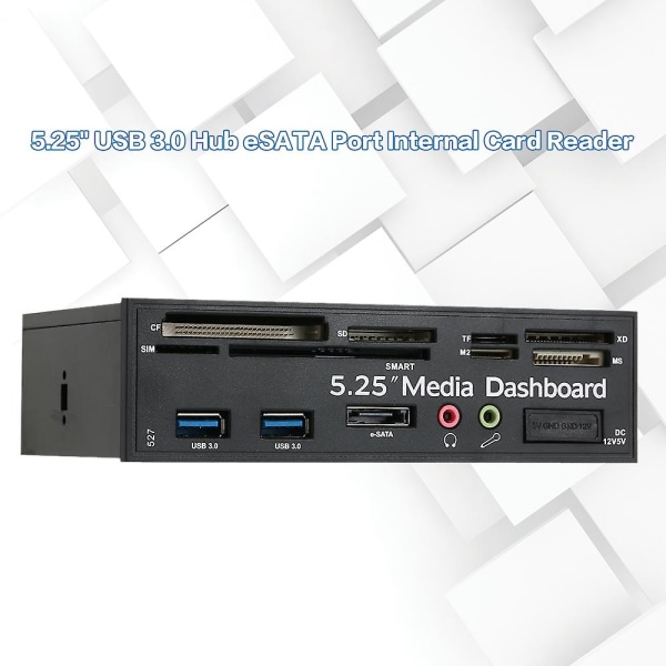 Multifunktions USB 3.0 Hub Esata Port Intern kortläsare PC Dashboard Media  Frontpanel Ljud för SD Ms Cf Tf M2 Mmc minneskort Passar 5,25" fack b626 |  Fyndiq