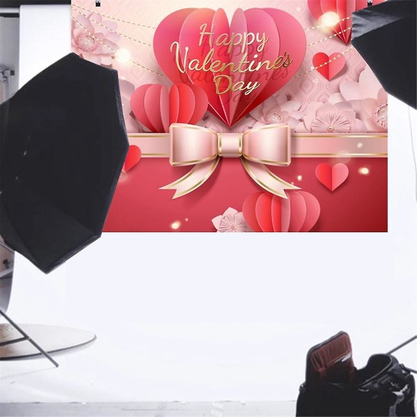 210x150cm Valentinsdag Bakgrunn Klut Blomst Kjærlighet Festdekorasjon Multifunksjonell fotografering