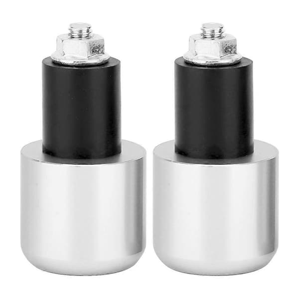 2 st Motorcykelmodifieringstillbehör Styrändpluggar för 22 mm styre (Silver)